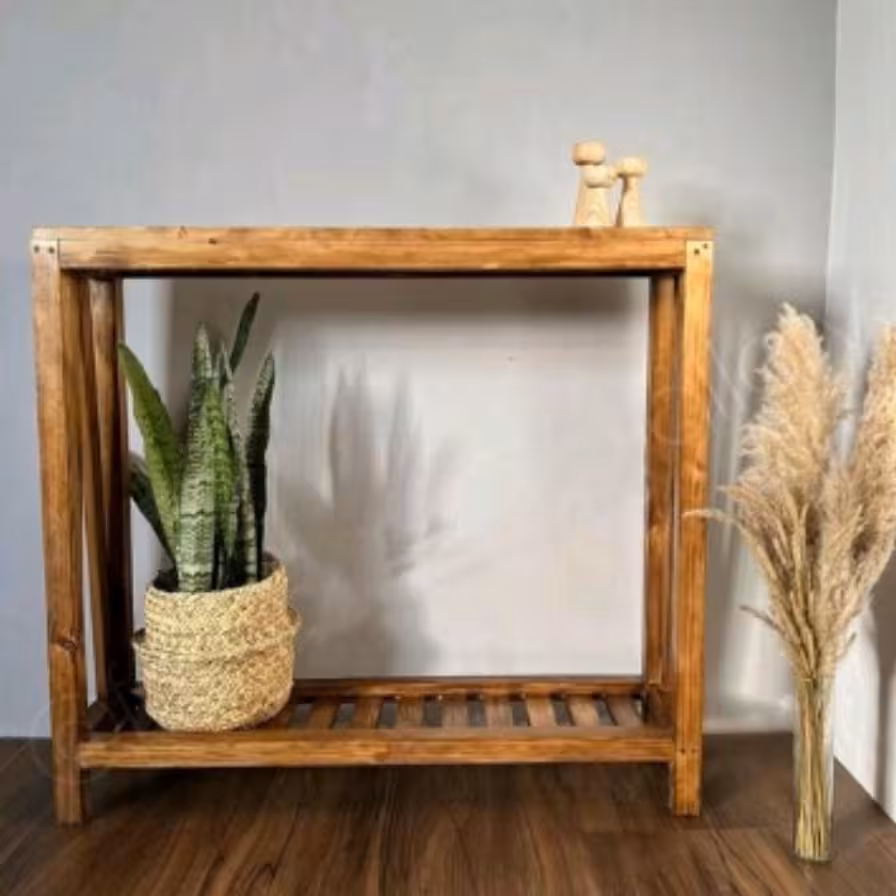 کنسول دکوری چوبی رنگ قهوه ای چوب روس ضد آب پوشش سیلر و کیلر 