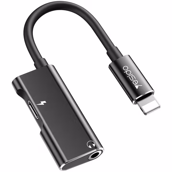 مبدل 1 به 2 لایتنینگ به جک 3.5 میلیمتری یسیدو مدل YAU11