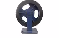 چرخ پاترولی آهنی لاستیکی آجدار ثابت قطر 300 میلی متر