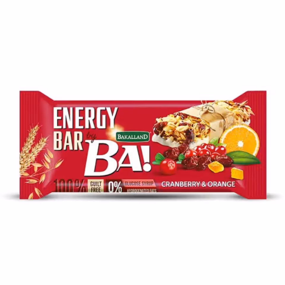 انرژی بار غلات کرانبری و پرتقال باکالند (40 گرم) bakalland