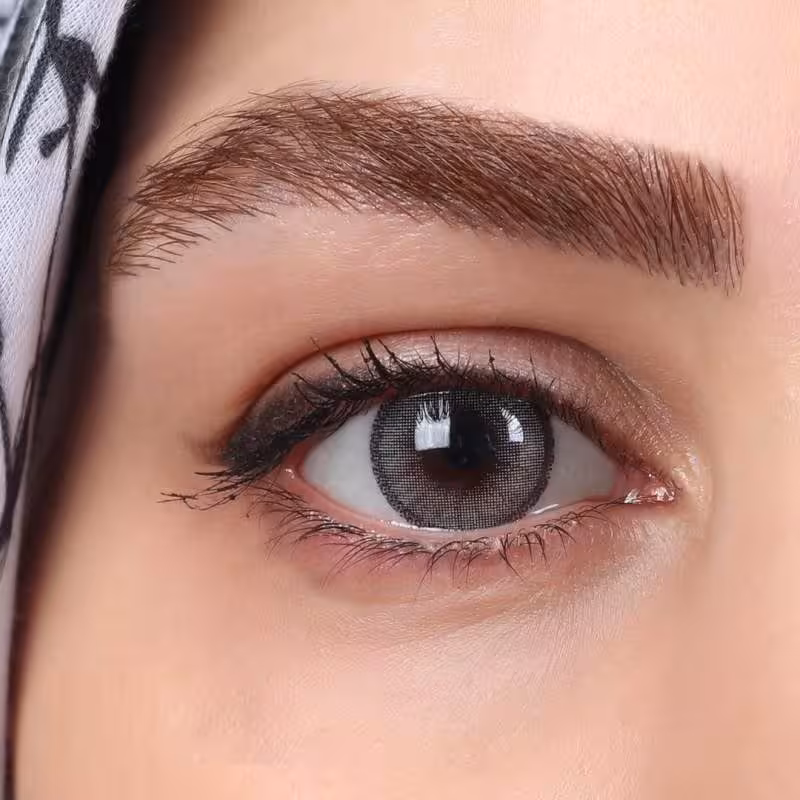 لنز چشم گریس GRACE کد 9 رنگ خاکستری دور مشکی