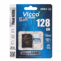کارت حافظه microSDXC ویکومن مدل Final 633x  کلاس 10 استاندارد UHS-I U3 سرعت 90MBs ظرفیت 128 گیگابایت به همراه آداپتور SD | کالا مکس