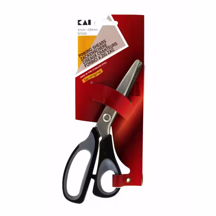 قیچی سرفیله زیگزاگ حرفه‌ای کای Kai N-5350 – ساخت ژاپن | برش دقیق و تمیز برای انواع پارچه‌ها