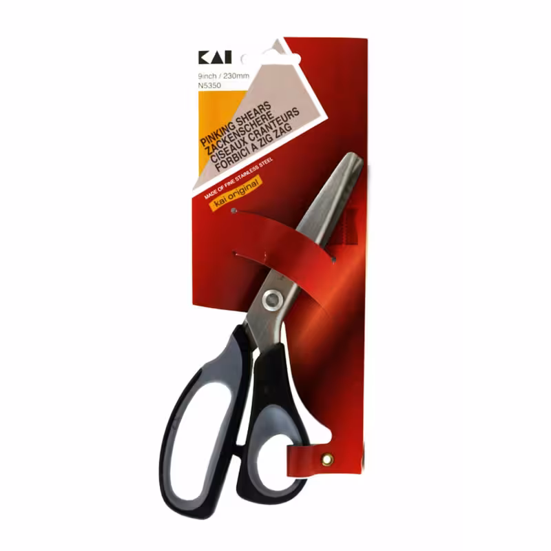 قیچی سرفیله زیگزاگ حرفه‌ای کای Kai N-5350 – ساخت ژاپن | برش دقیق و تمیز برای انواع پارچه‌ها