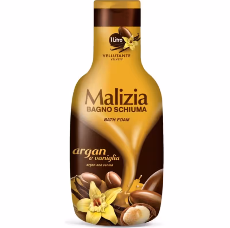 فوم حمام آرگان و وانیل مالیزیا Malizia Argan حجم 1000 میلی لیتر
