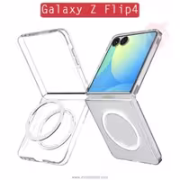 قاب محافظ چرمی مگ سیف سامسونگ مدل Clear Compatible MagSafe Case برای Galaxy Z Flip4