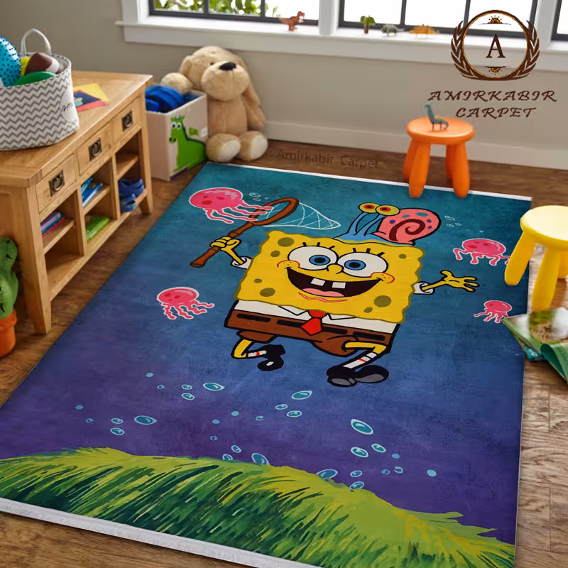 فرش کودک طرح باب اسفنجی کد 100268