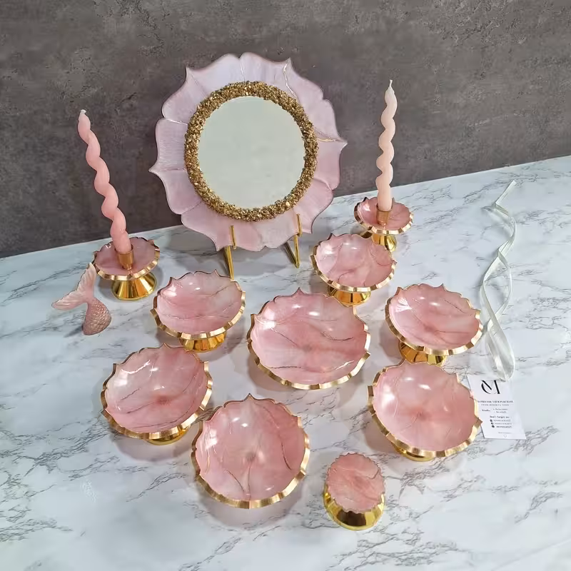 هفت‌سین باربی و کیوت مرمرصورتی جهیزیه  عروس