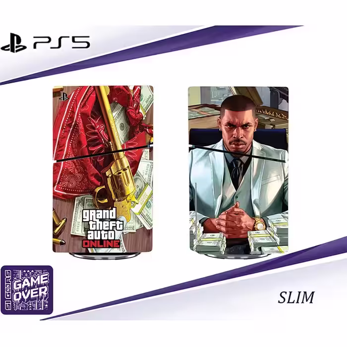 برچسب کنسول PS5 SLIM (GO) طرح GTA کد 2