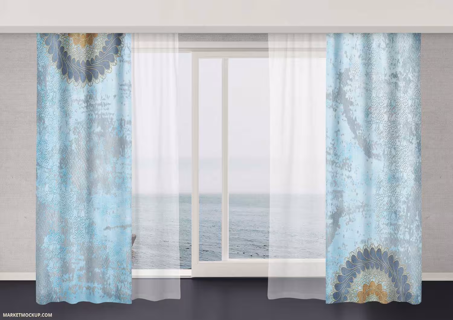 پرده سنتی آبی