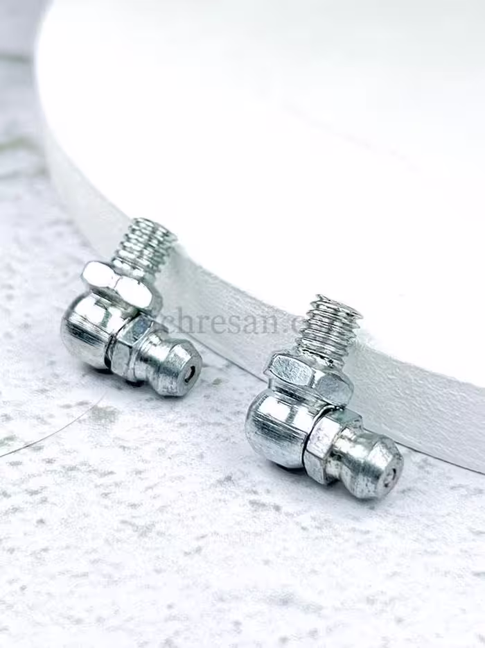 گریس خور (مهره گریس)، سایز 10، مدل سرکج 90 درجه، بسته 100 عددی