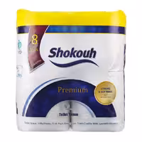 دستمال توالت 3 لایه شکوه 8 عددی