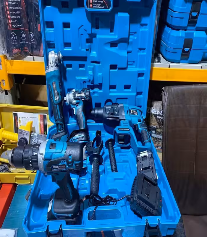 کیت شارژی 4 تیکه ادون edon مینی فرز  دریل بتن کن دریل شارژی بکس شارژی مدلF21