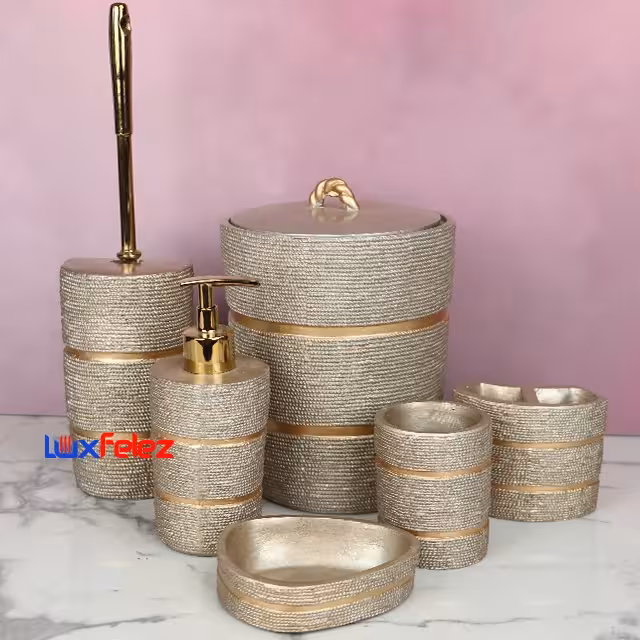 ست سرویس بهداشتی رزین زرین کد 45 شش پارچه