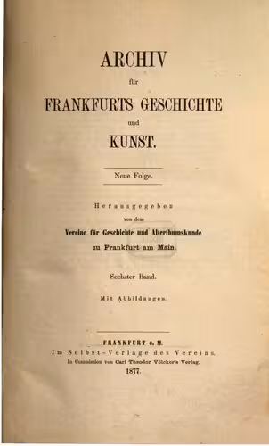 خرید و دانلود نسخه کامل کتاب Archiv für Frankfurts Geschichte und Kunst