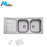 سینک استیل البرز کد 215 توکار دو لگنه