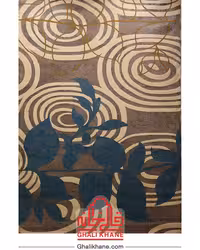 گلیم فرش ماشینی ساوین کد 4050 نقره ای