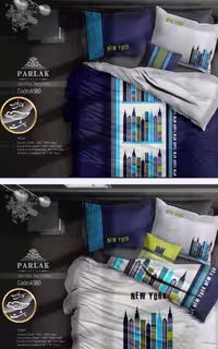 روتختی دورو طرح دار یک نفره پنج تکه پارلاک برند ترکسان کد A580