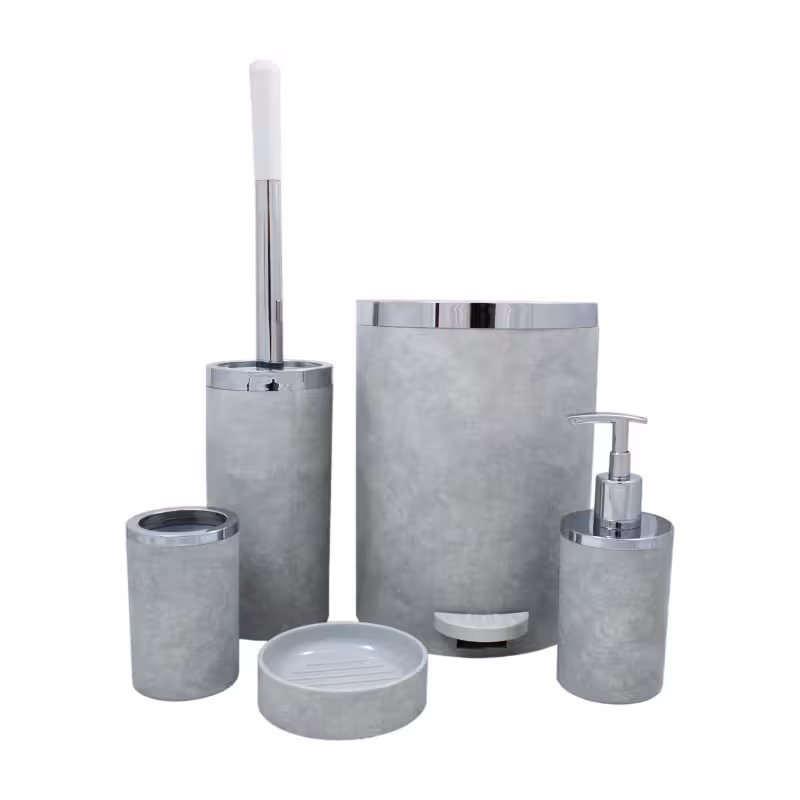 ست سرویس بهداشتی 5 پارچه هارمونی مدل روشا طرح بتن | کالا مکس