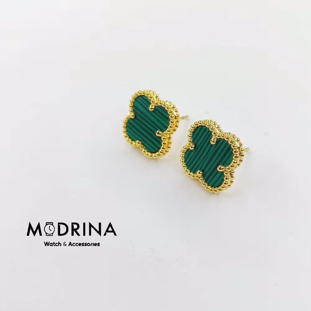 گوشواره ون کلیف سبز طلایی