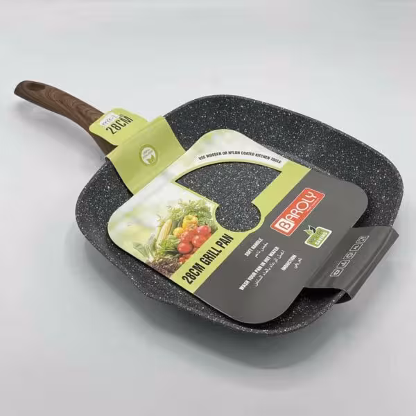 ماهیتابه تکدسته مربع گریل 28سانت بارولی 1049