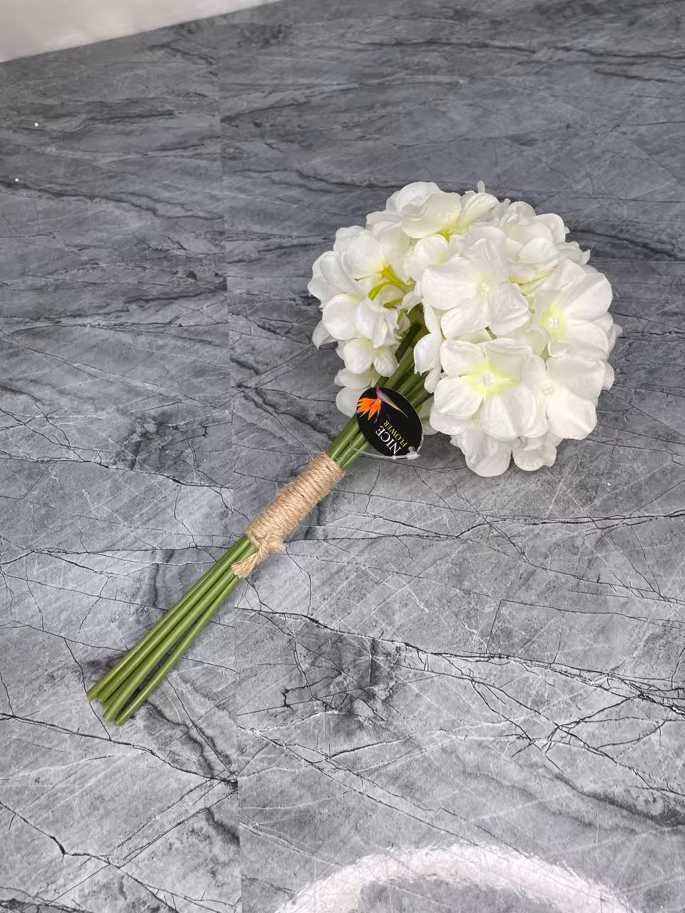 گل مصنوعی هورتانزیا سفید7شاخه