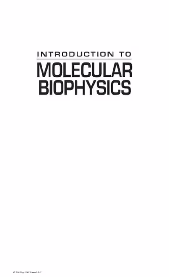 خرید و دانلود نسخه کامل کتاب Introduction to Molecular Biophysics