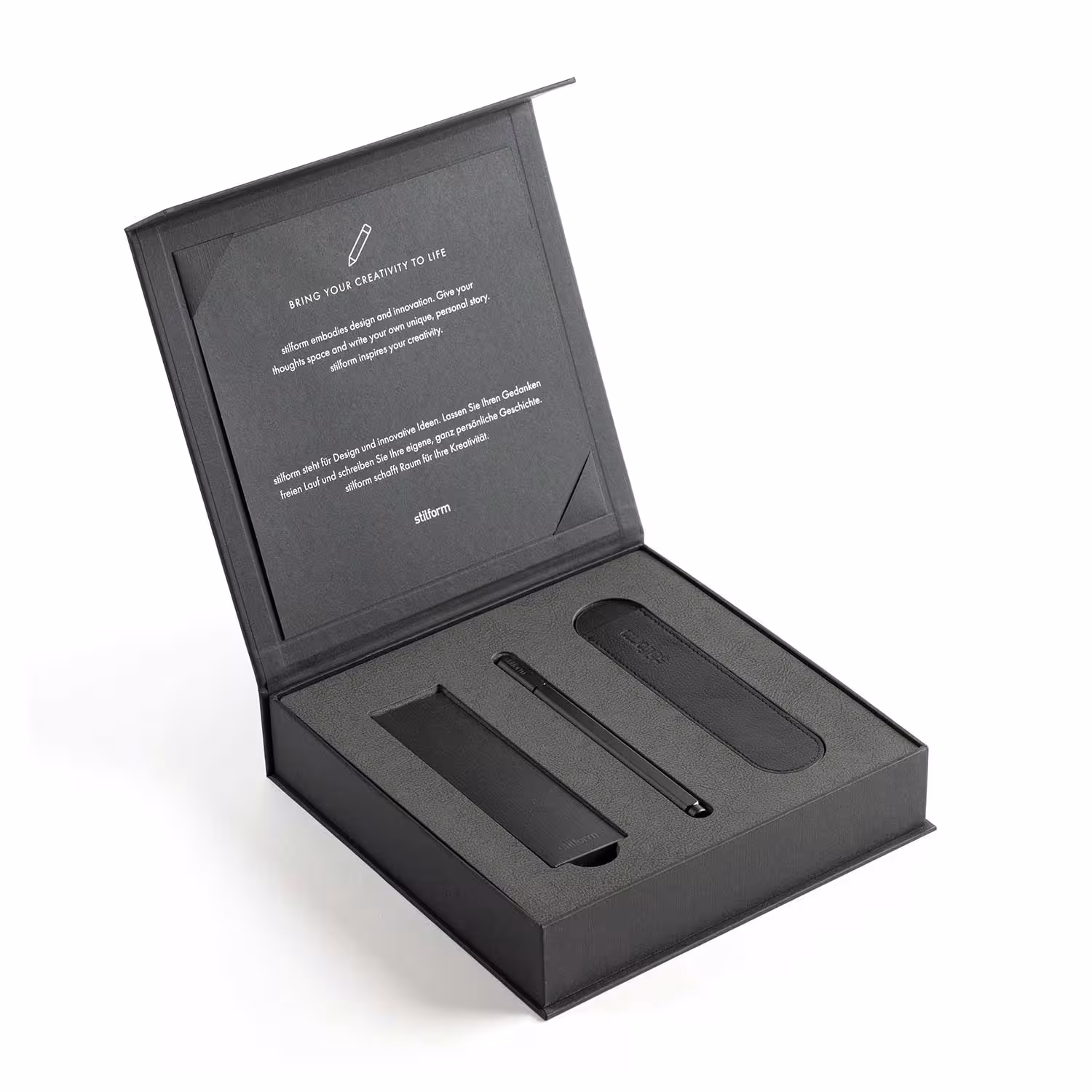 ست روان نویس ژل پن آلومینیومی استیل فرم آرک اسنشیال مشکی STILFORM Aluminium ARC gel pen Essentials set warp black