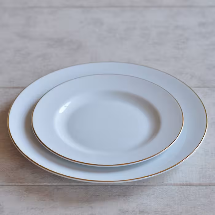 بشقاب سرو خط طلا