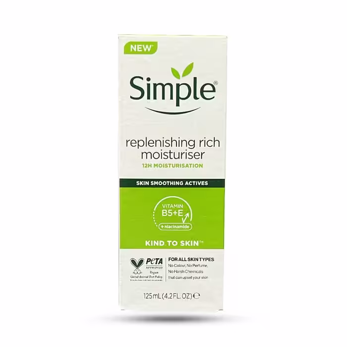 کرم آبرسان مرطوب کننده سیمپل Simple مدل ریچ Rich مناسب پوست خشک حجم 125 میلی لیتر