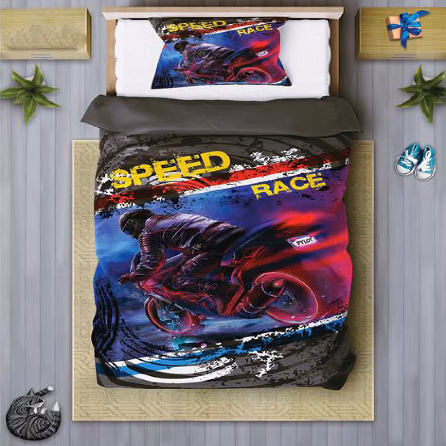 سرویس روتختی پسرانه چیداری مدل 7090 یک نفره چهار تکه