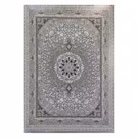 فرش گل برجسته 1200 شانه کاشان کد 530 زمینه دودی