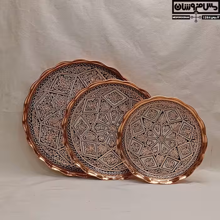 سینی مجمع مس نقره کوب گرد نانو | سایز 1 | مدل صحاب