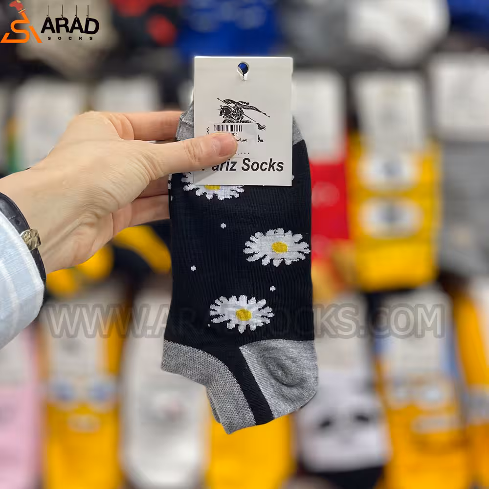 جوراب مچی فانتزی طرح بابونه