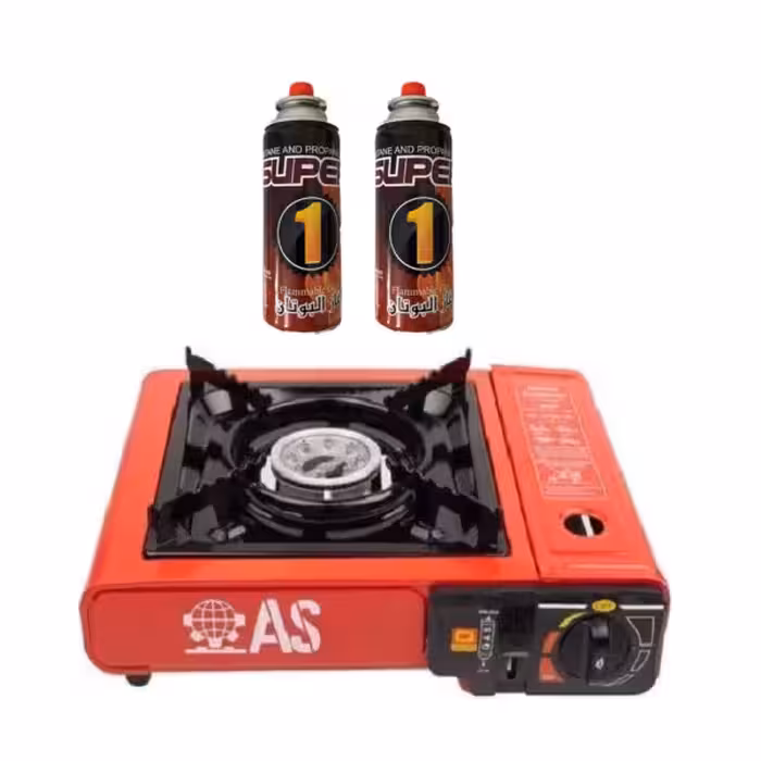 اجاق سفری مدل AS به همراه 2 عدد کپسول گاز