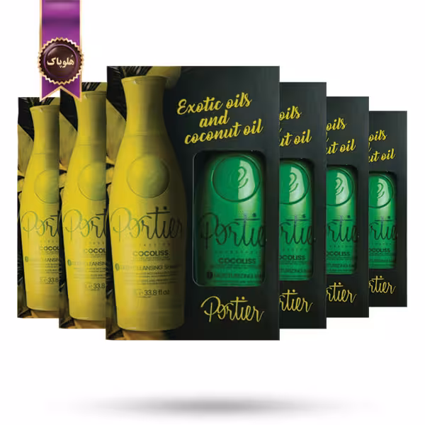 6 بسته کراتین مو پورتیر Portier مدل عصاره نارگیل Cocoliss حجم 1000 میلی لیتر پک 2 تایی (اورجینال)