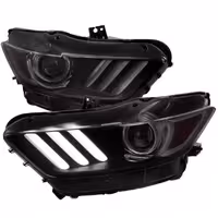 کیت چراغ جلوی موستانگ Spec-D 2015-2017 با چرخش متوالی LED - دودی