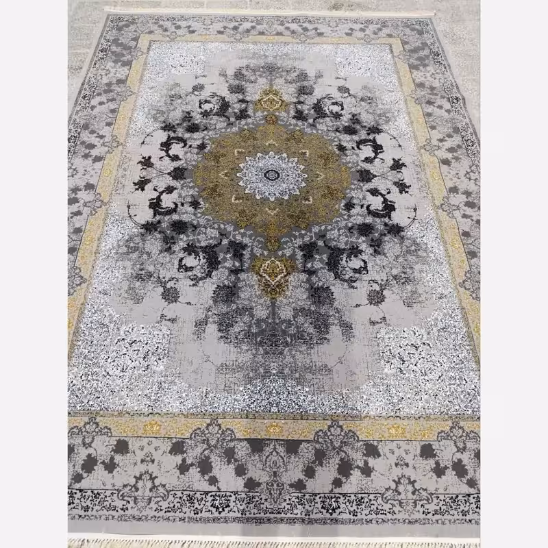 فرش ماشینی 12متری کاشان نقشه شریف نقره ایی(ارسال رایگان)