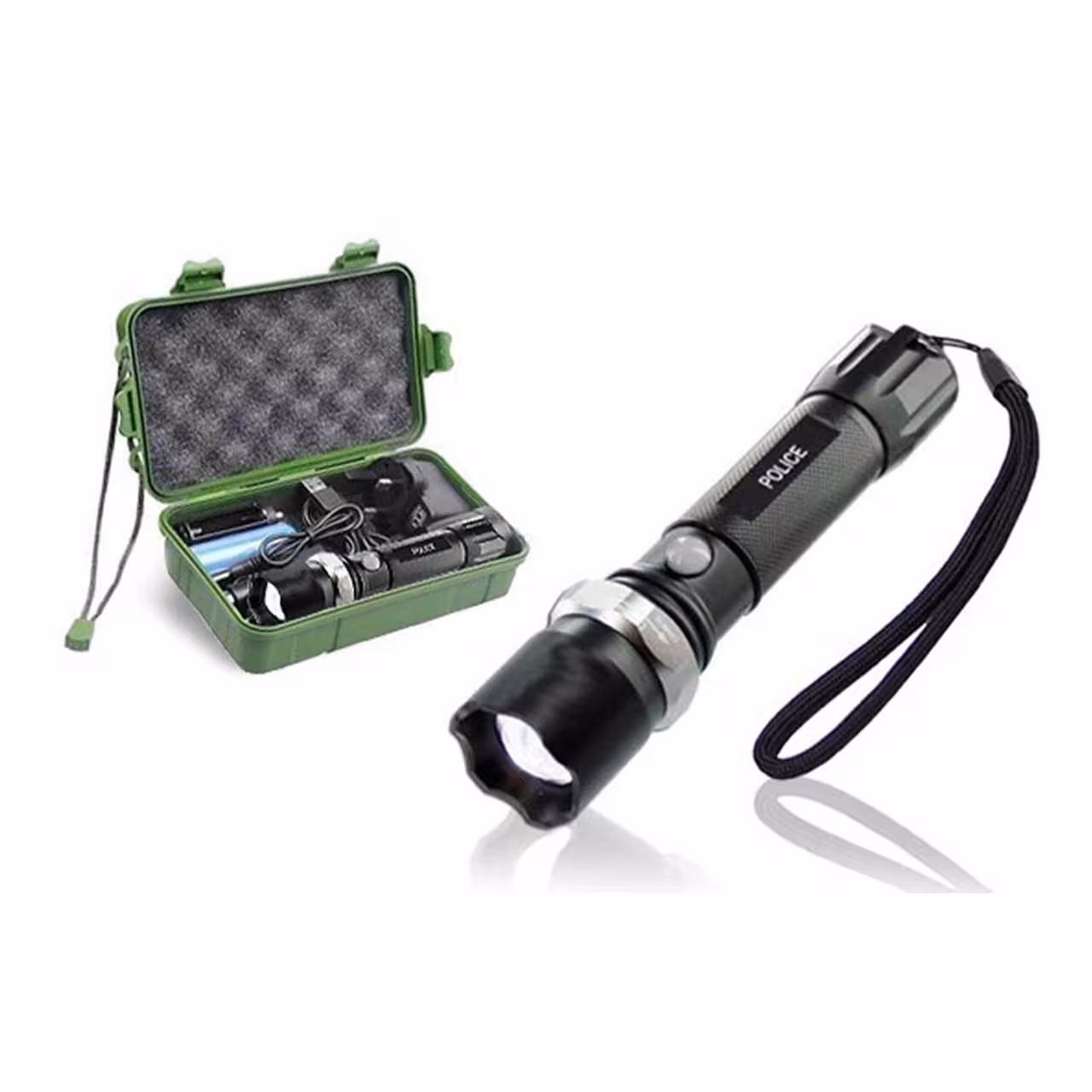 چراغ قوه نور سفید زوم دار پلیسی شارژی به همراه کیف و شارژر مدل ML-550