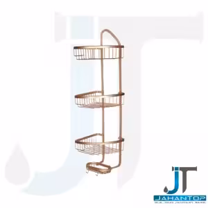سه گوش حمام 3 طبقه آلومینیوم مدل سبلان  طلایی