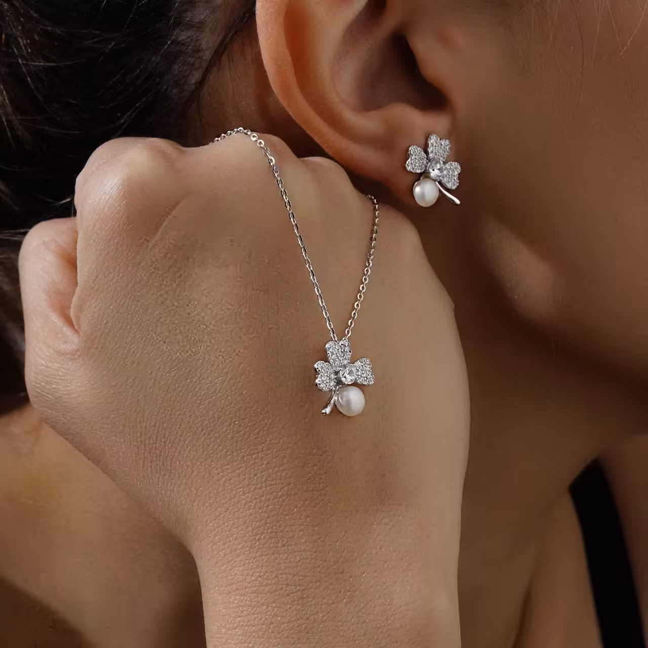 نیمست گل وارداتی نقره جواهری کد 00490