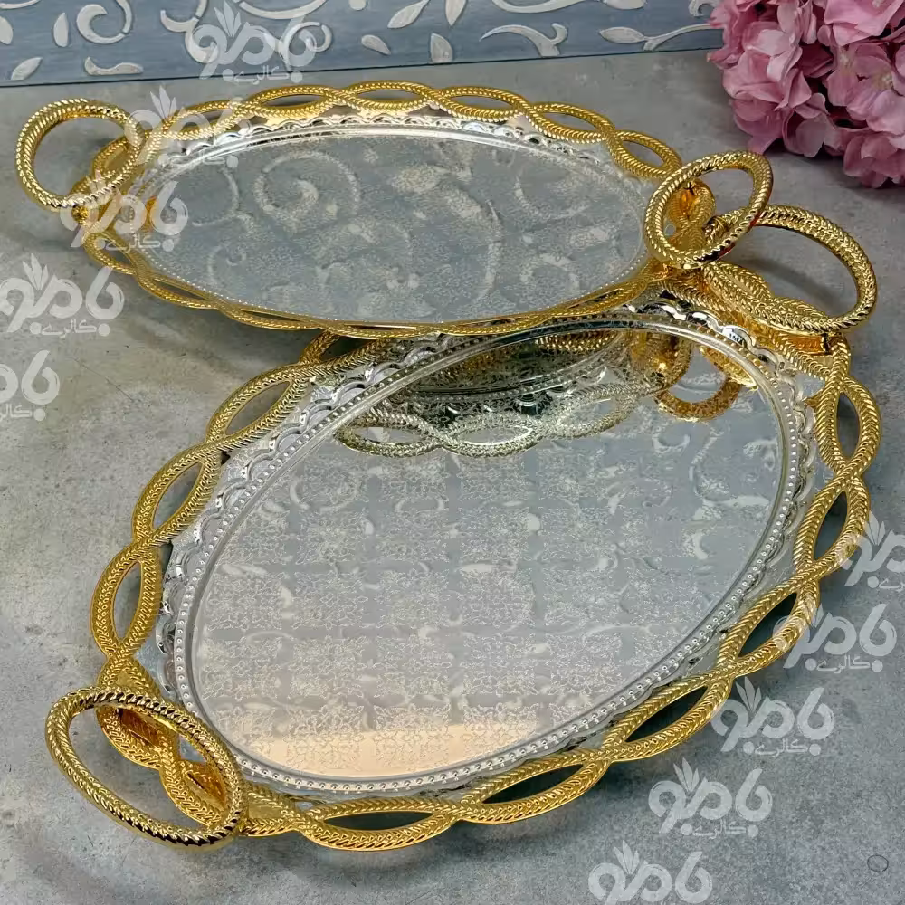 سینی جفتی نیوسان بیضی طلا کد126G