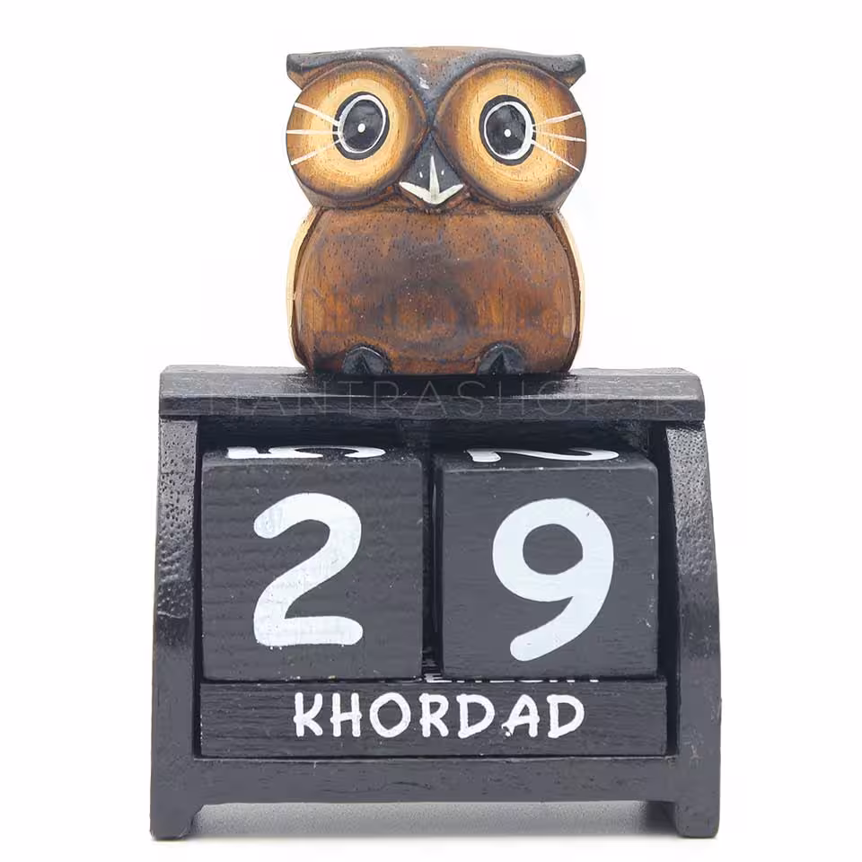 تقویم چوبی طرح جغد – کد LC011