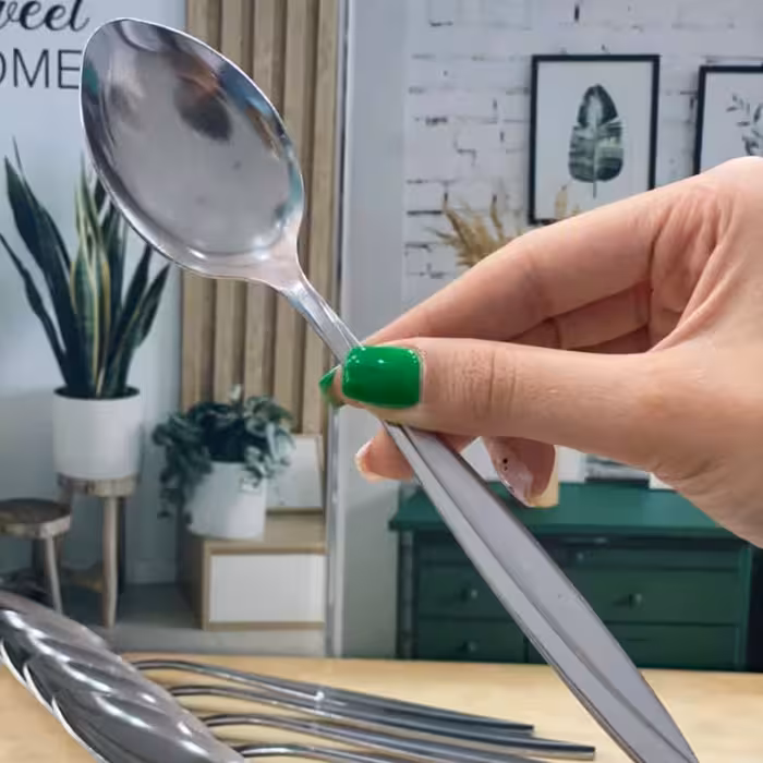 قاشق وچنگال 12عددی ضخیم درطرح مختلف