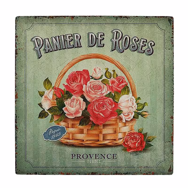 زیر لیوانی طرح نقاشی تبلیغ کلاسیک سبد گل کد 5775212_4125