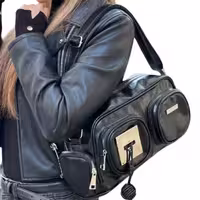 کیف دوشی زنانه چرم مشکی مدل آیهان Ay8837