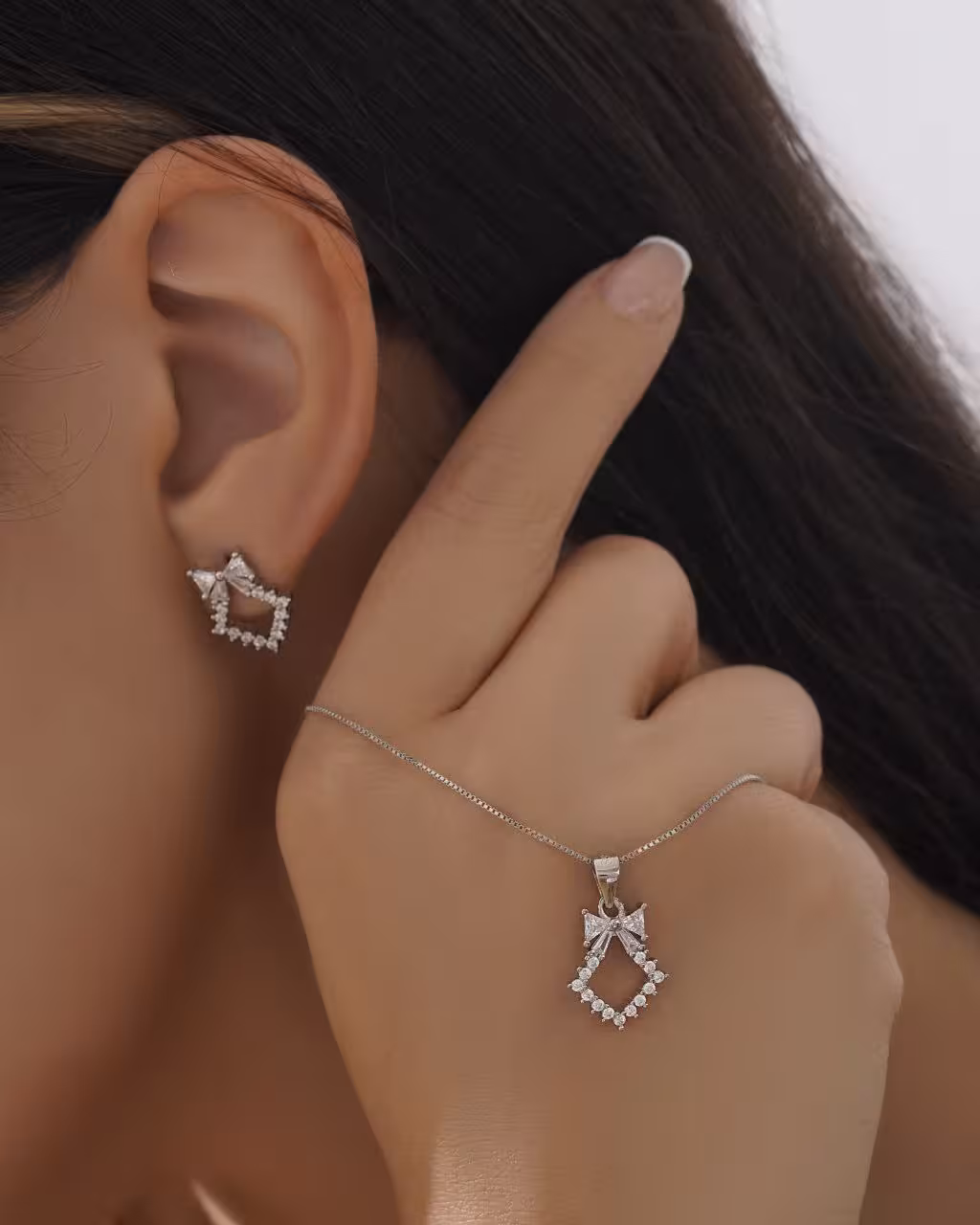 نیمست نقره جواهری خارجی کد 00029