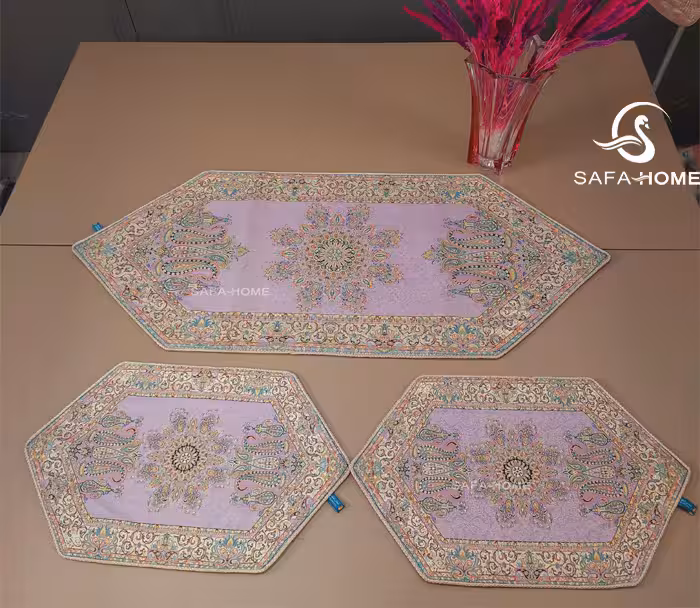 رومیزی جلو مبلی ترمه هاشمی 3 تکه کد 53