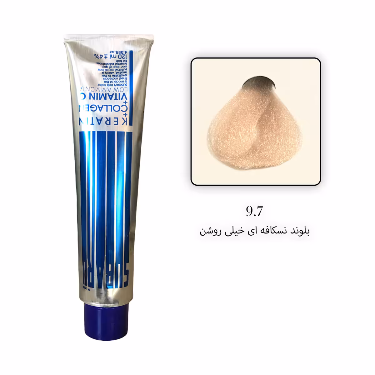رنگ مو بدون آمونیاک سوبارو شماره 9.7 – بلوند نسکافه ای خیلی روشن حجم 120 میلی لیتر