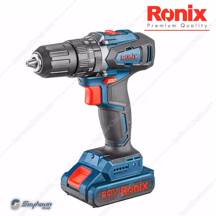 کیت دریل پیچ گوشتی چکشی شارژی براشلس 20 ولت رونیکس مدل Ronix 8900K